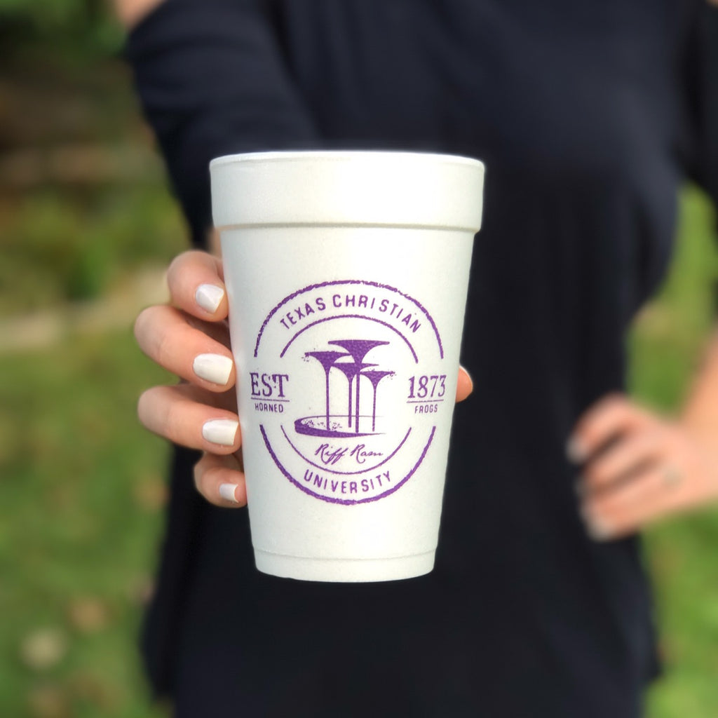 TCU Vintage Logo Tailgating Styrofoam Cups