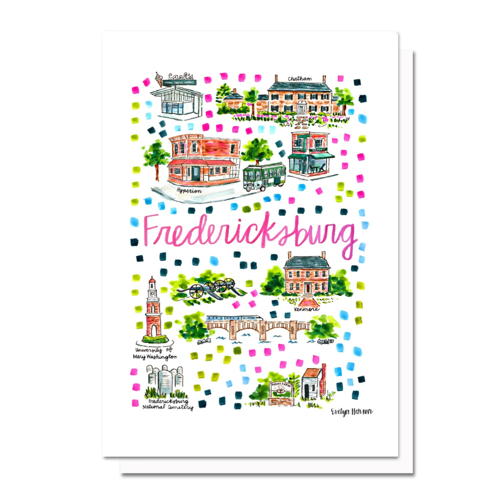 Fredericksburg Map Greeting Card