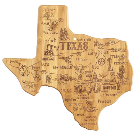 Texas Shaped Bamboo Serving and Cutting Board