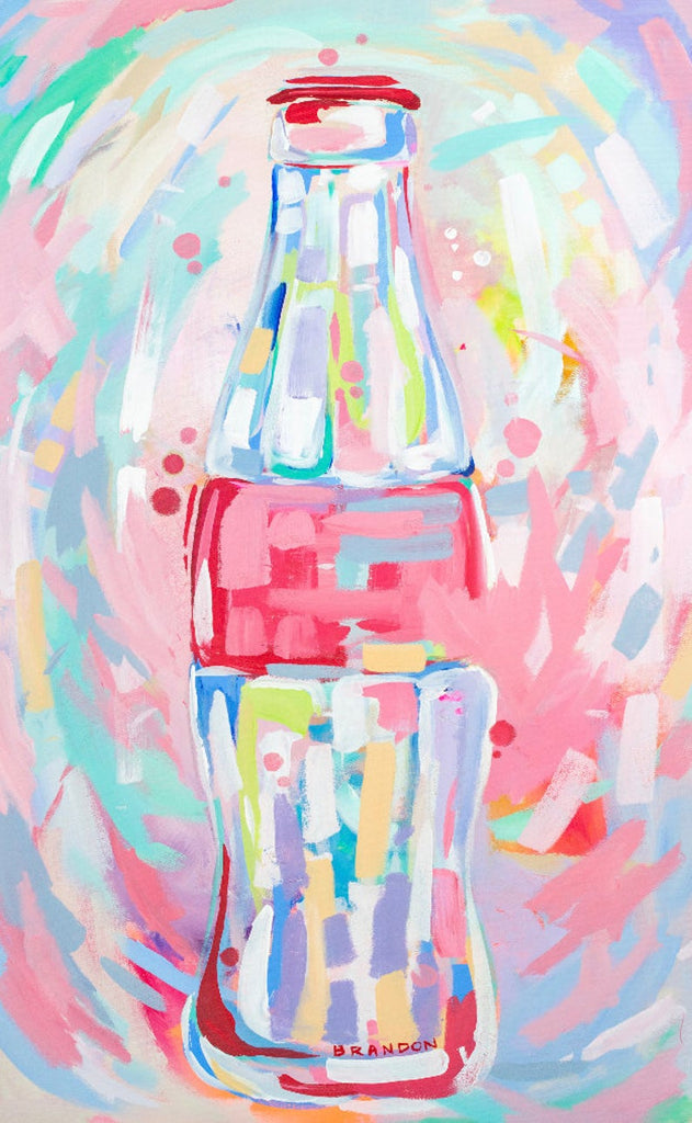 Coke Bottle "Soft Violet" Coca-Cola Painting Print