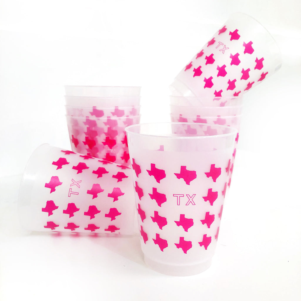 Pink Texas Shatterproof Cups - 16 oz